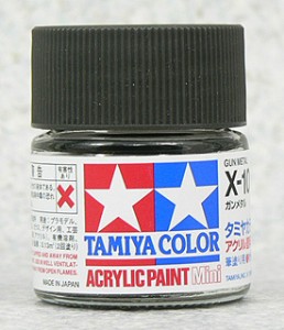 TAMIYA 壓克力系水性漆 10ml 亮光槍身金屬色 
